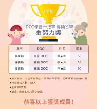 【公告】107年度學習中心第二次「學習一把罩-闖關學習活動」、「學習一點通-數位學習積分賽」全國抽獎獲獎名單